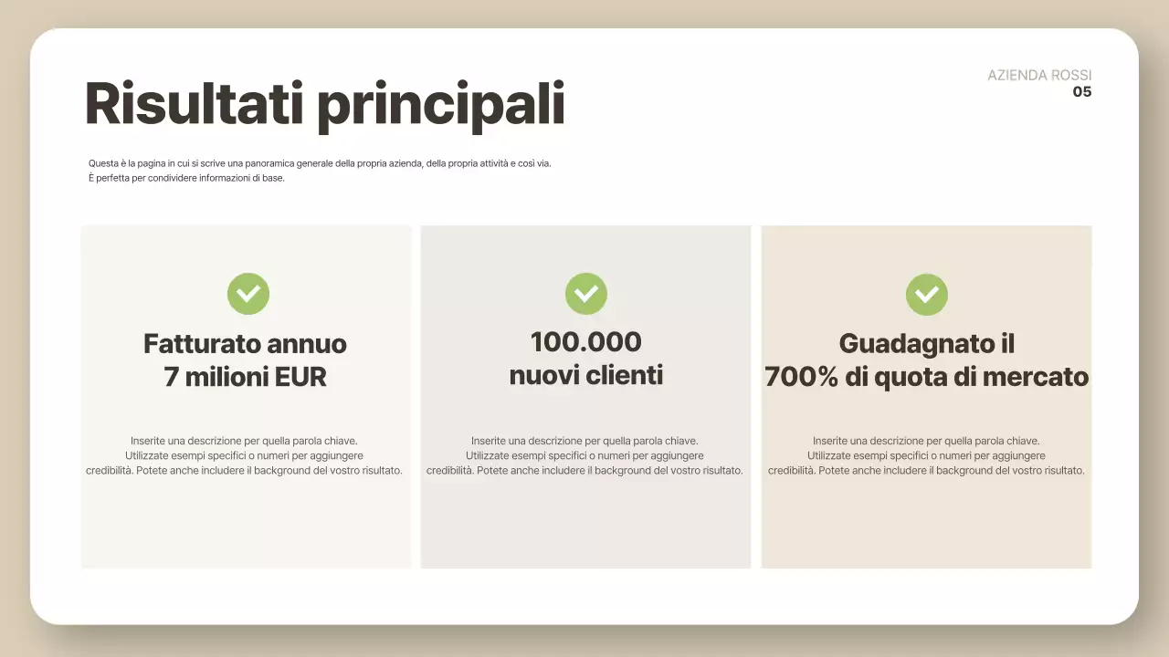 Descrizione del rapporto beige clean