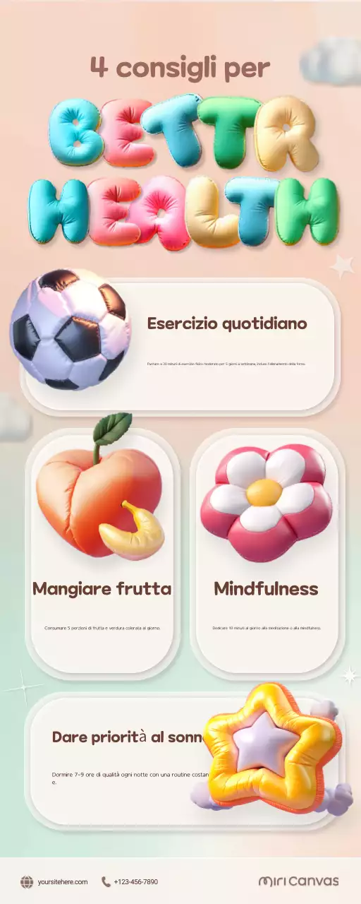 Guida colorata e di tendenza ai consigli per uno stile di vita sano