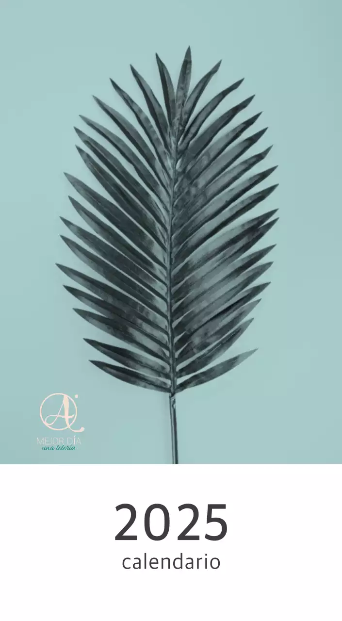 Calendario blanco de naturaleza botánica limpia