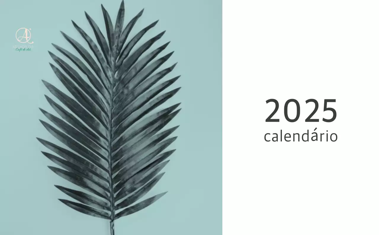 Calendário botânico da natureza branco e limpo