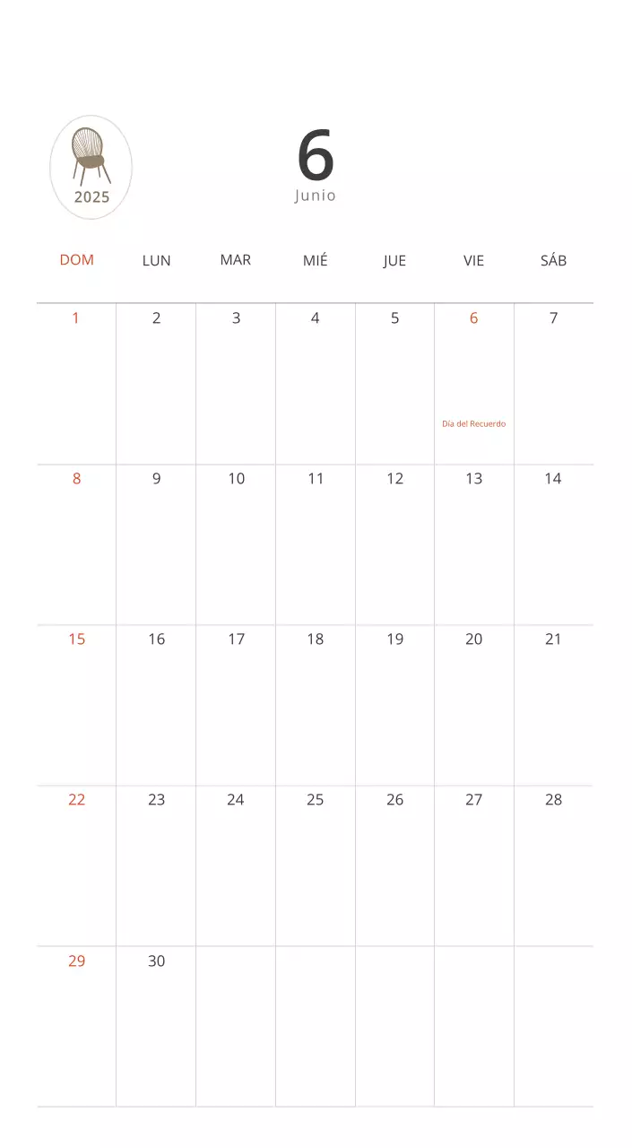 Calendario interior minimalista beige