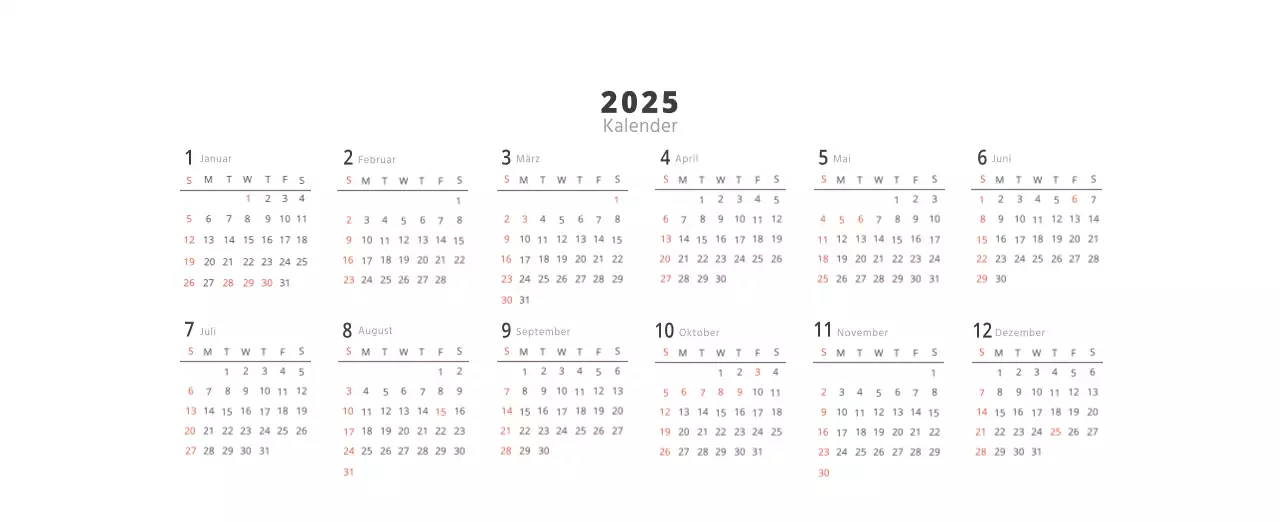 Beigefarbener minimalistischer Innenkalender