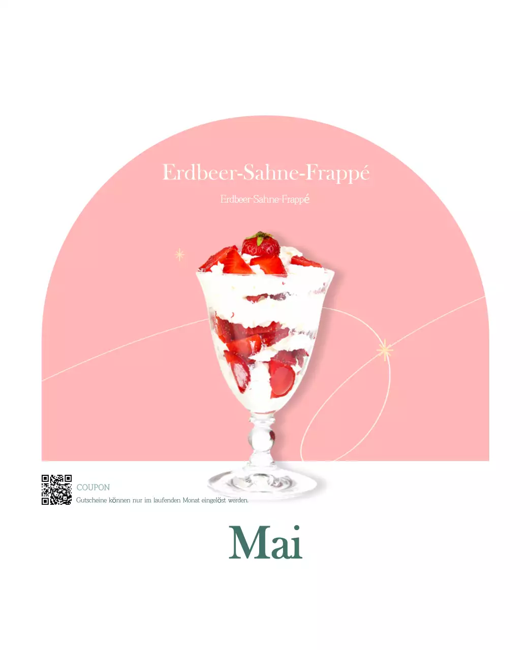 Ein moderner Café-Kalender mit Empfehlungen für das Getränk des Monats