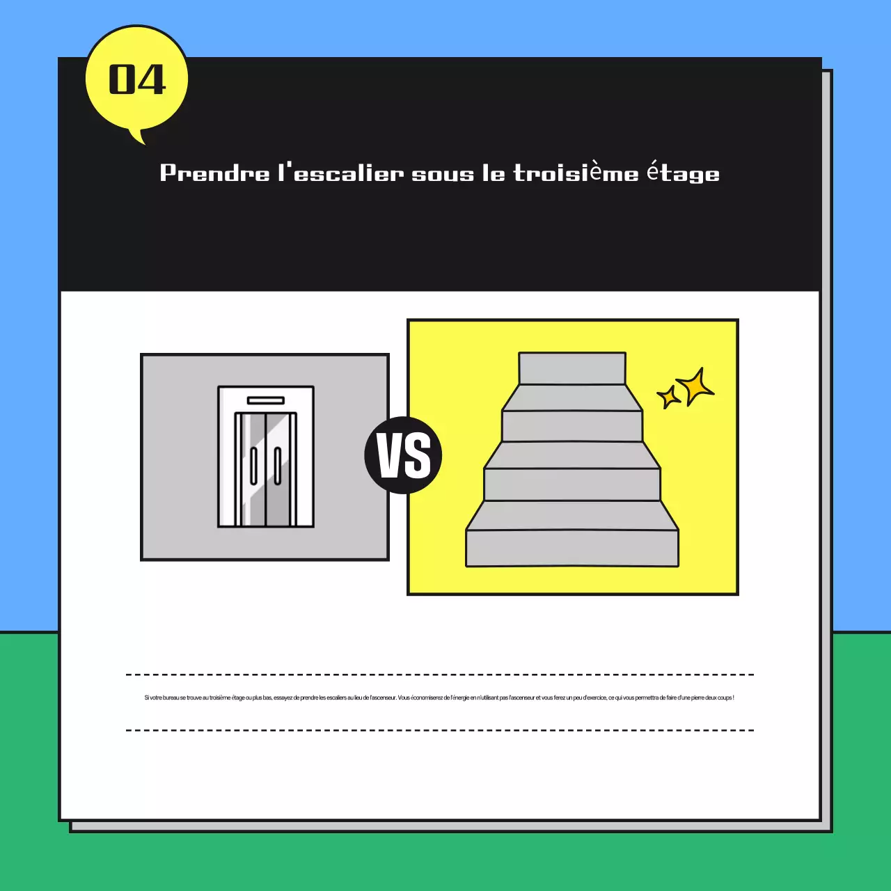 Une jolie campagne d'économie d'énergie en bleu clair et vert