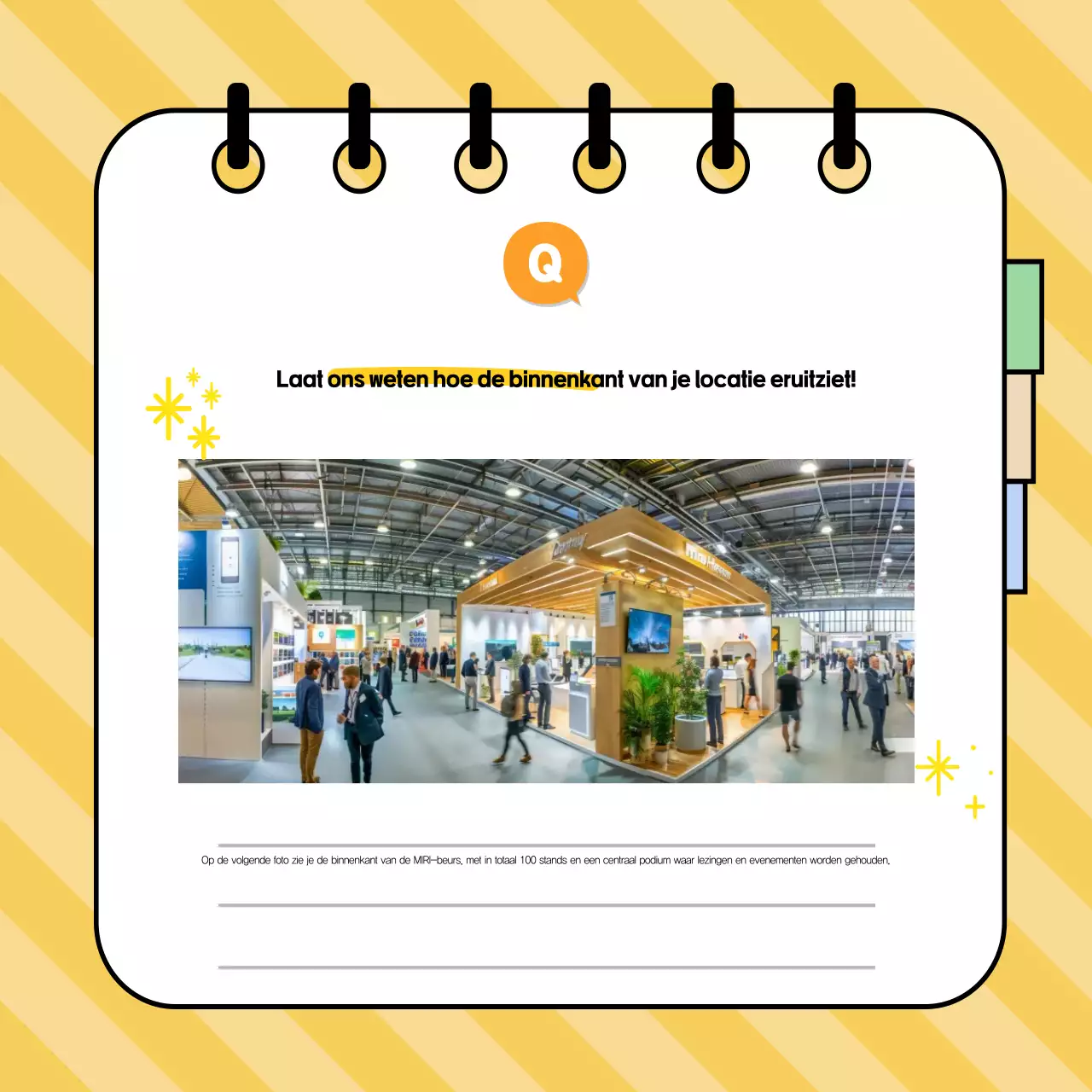 Opvallende informatie op een gele achtergrond