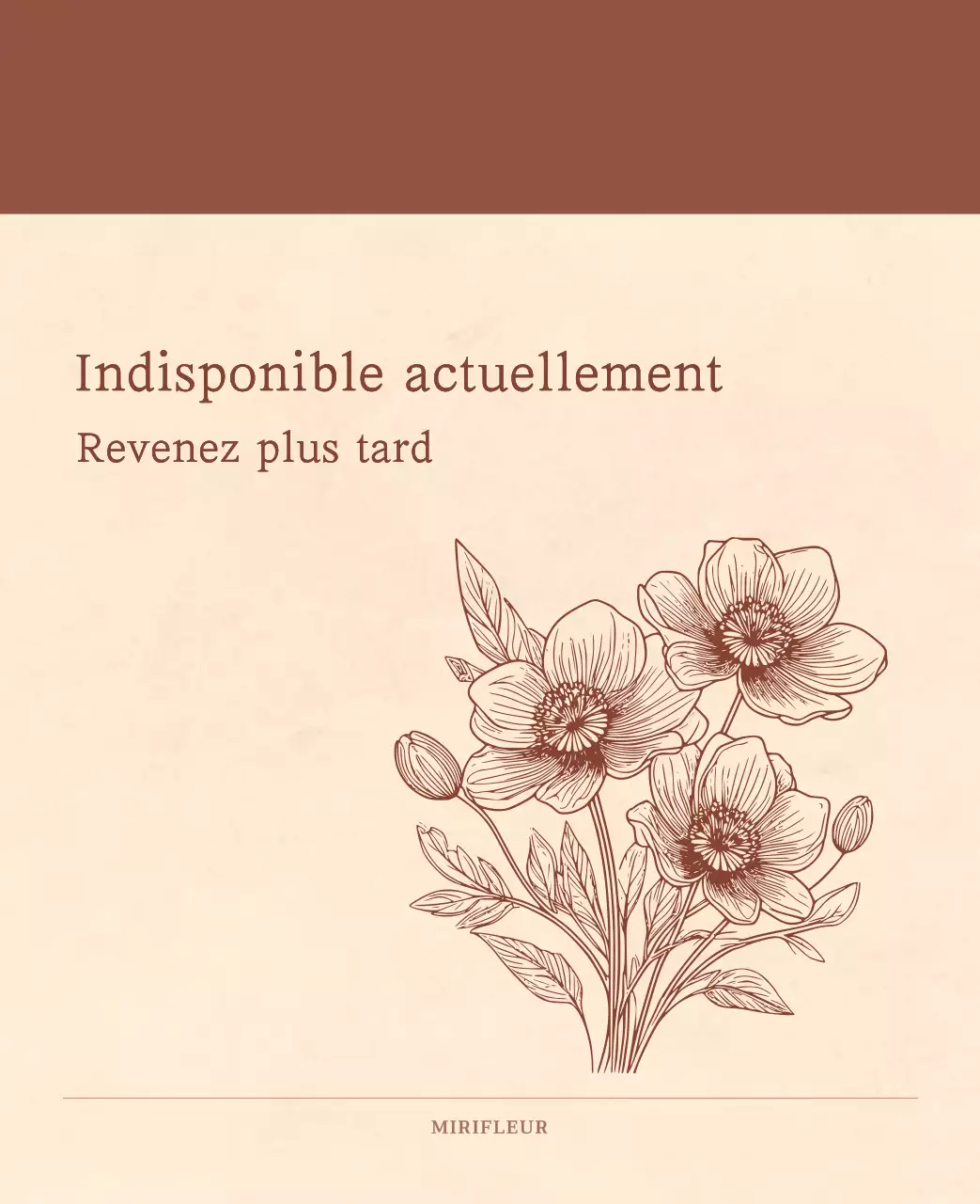 Calendrier sentimental de fleuriste en papier de laine marron clair et marron.