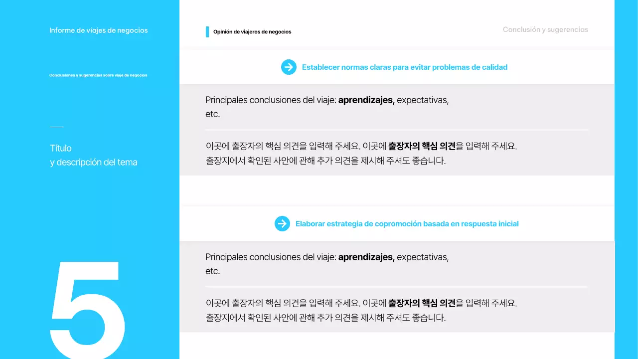 Descripción del viaje de negocios minimalista en azul claro