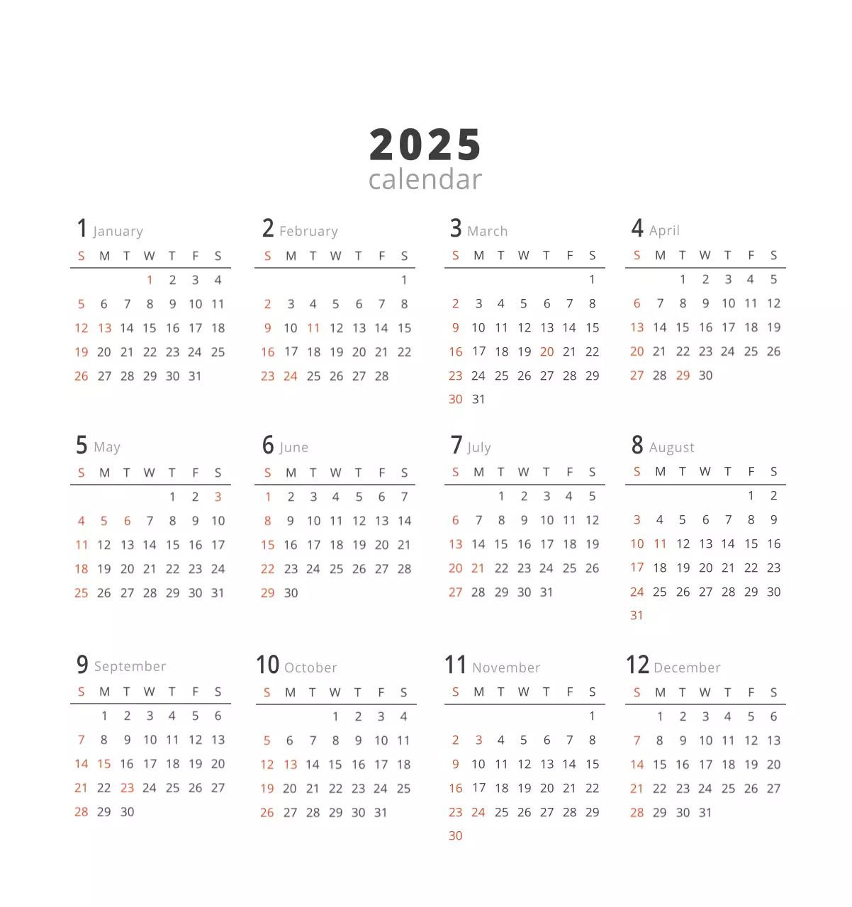 ベージュのミニマルなインテリアカレンダー