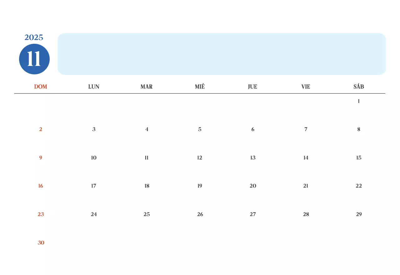 Calendario del Hospital Moderno Azul