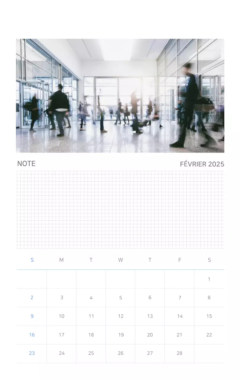 Calendrier moderne bleu Promotions d'entreprise