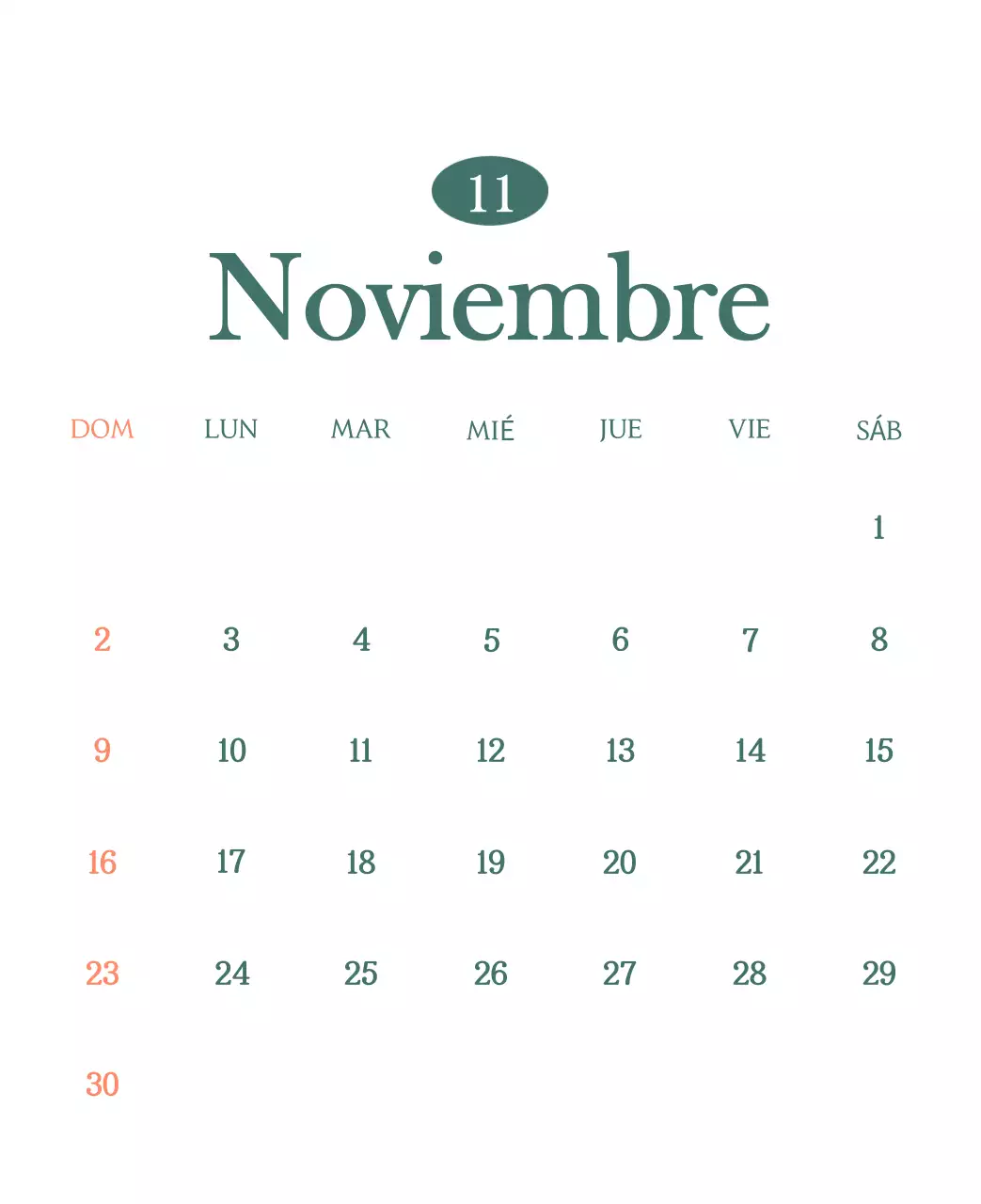 Un moderno calendario de cafeterías con recomendaciones para la bebida del mes