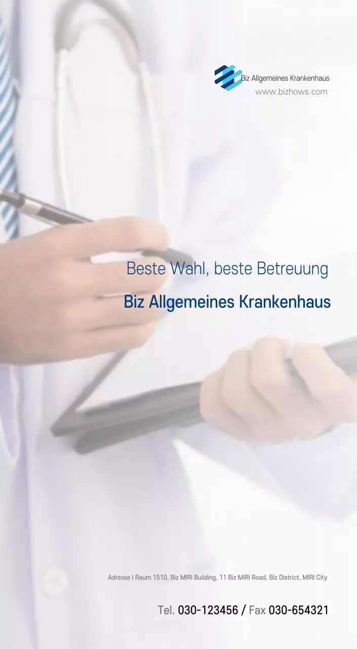 Marineblauer einfacher Krankenhaus-Werbekalender