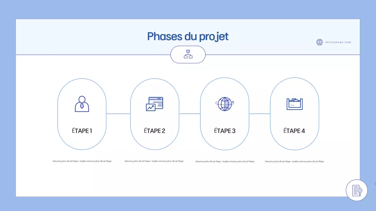 Planification d'une proposition simple en bleu clair