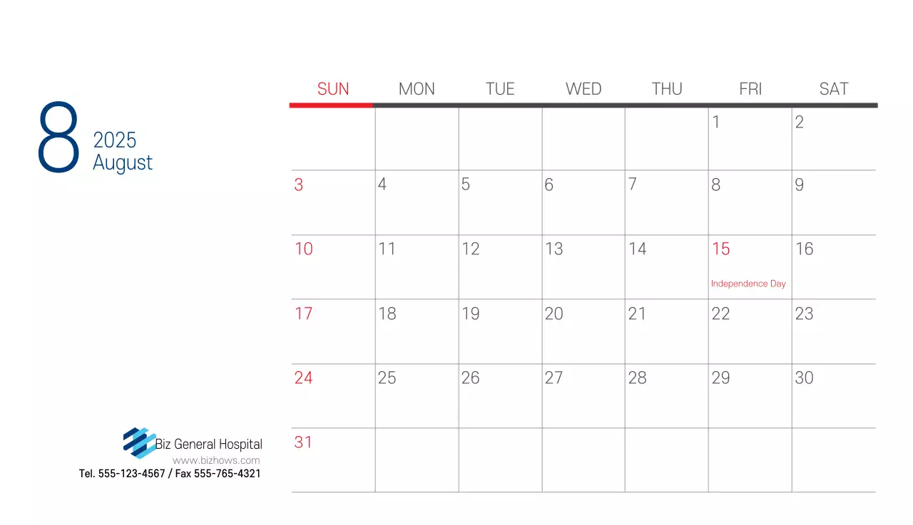 Kalender Promosi Rumah Sakit Sederhana Putih Angkatan Laut