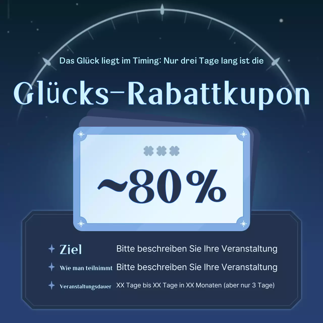 Werben Sie für ein Black and Blue Fantasy Coupon Event