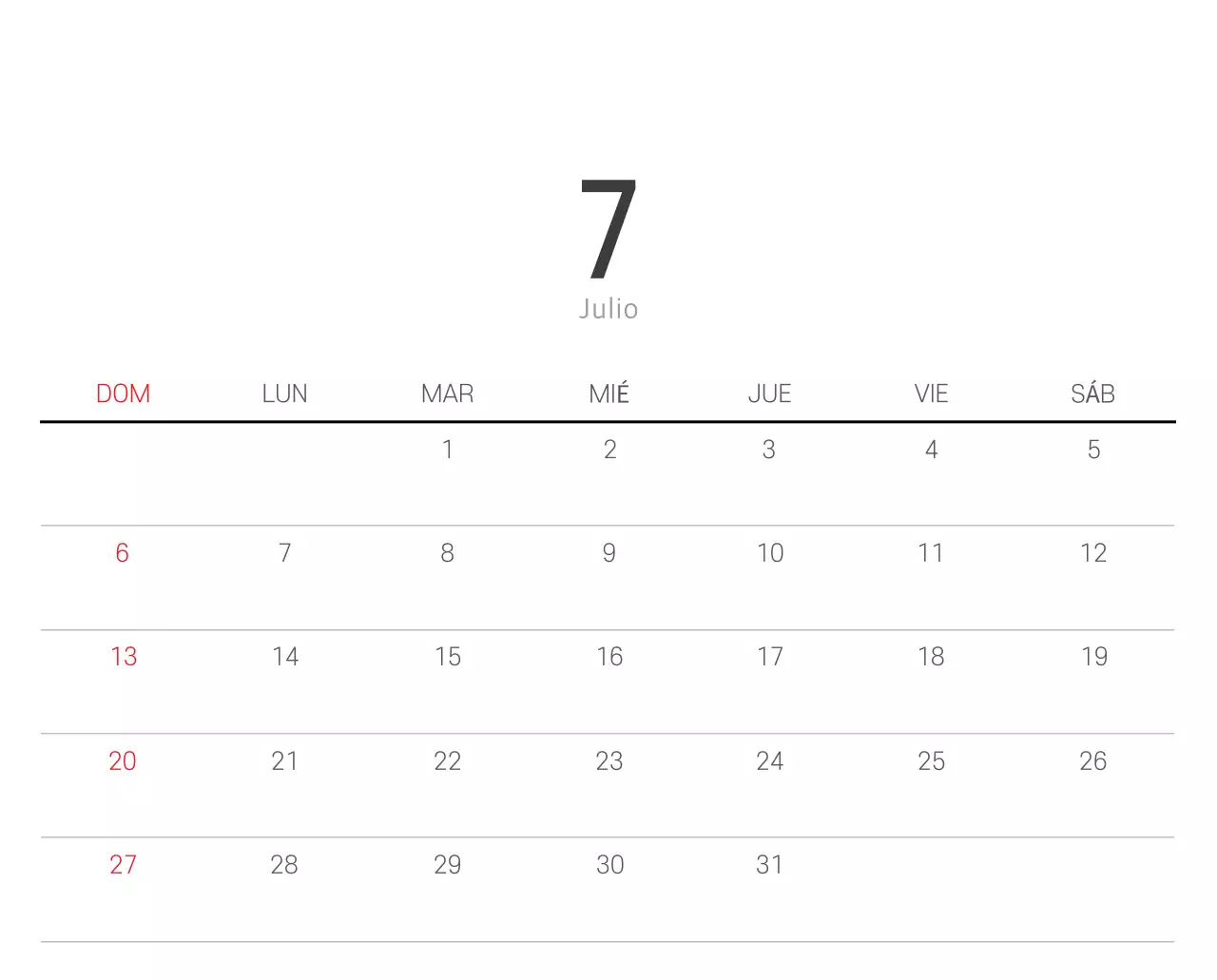Calendario blanco de naturaleza botánica limpia