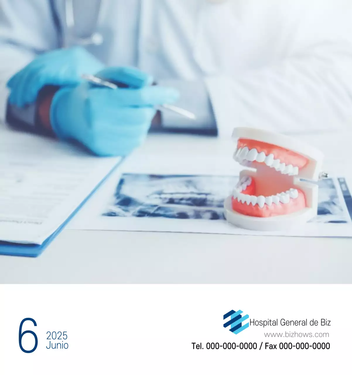 Calendario promocional Hospital Navy White Simple