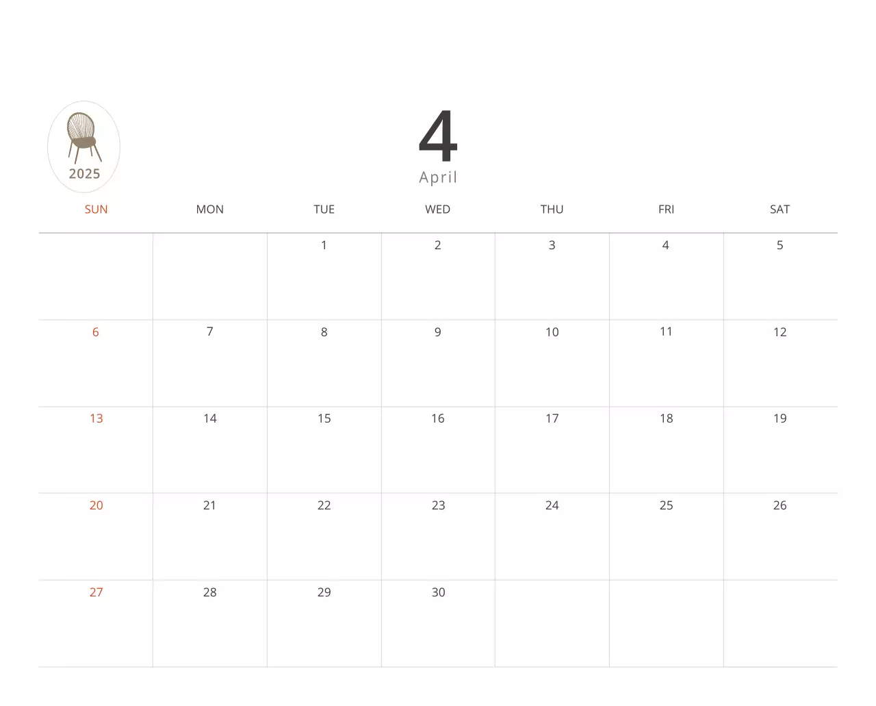 Kalender interior minimalis berwarna krem