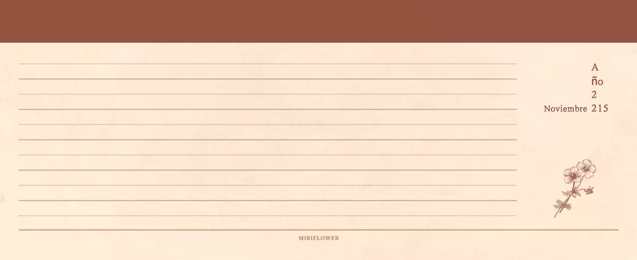 Un calendario sentimental de floristería en papel de lana marrón claro y marrón concepto