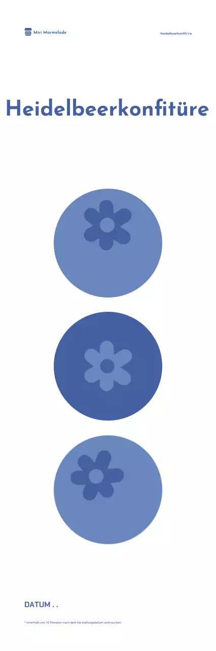 Blaue minimalistische Lebensmitteletiketten