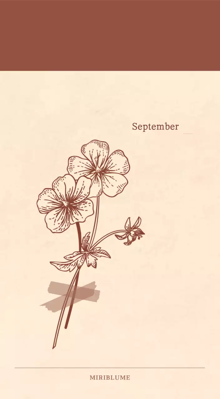 Ein sentimentaler Blumenkalender in hellbraunem und braunem Wollpapierkonzept