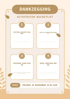 beige schone thanksgiving activiteitengids