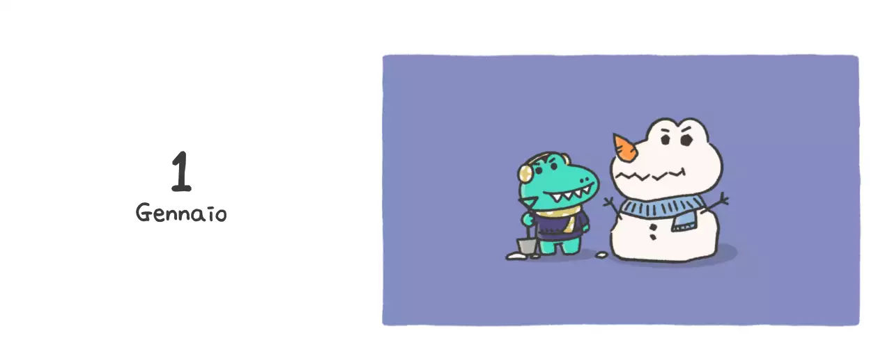 Un calendario con un simpatico concetto di illustrazione di Ago