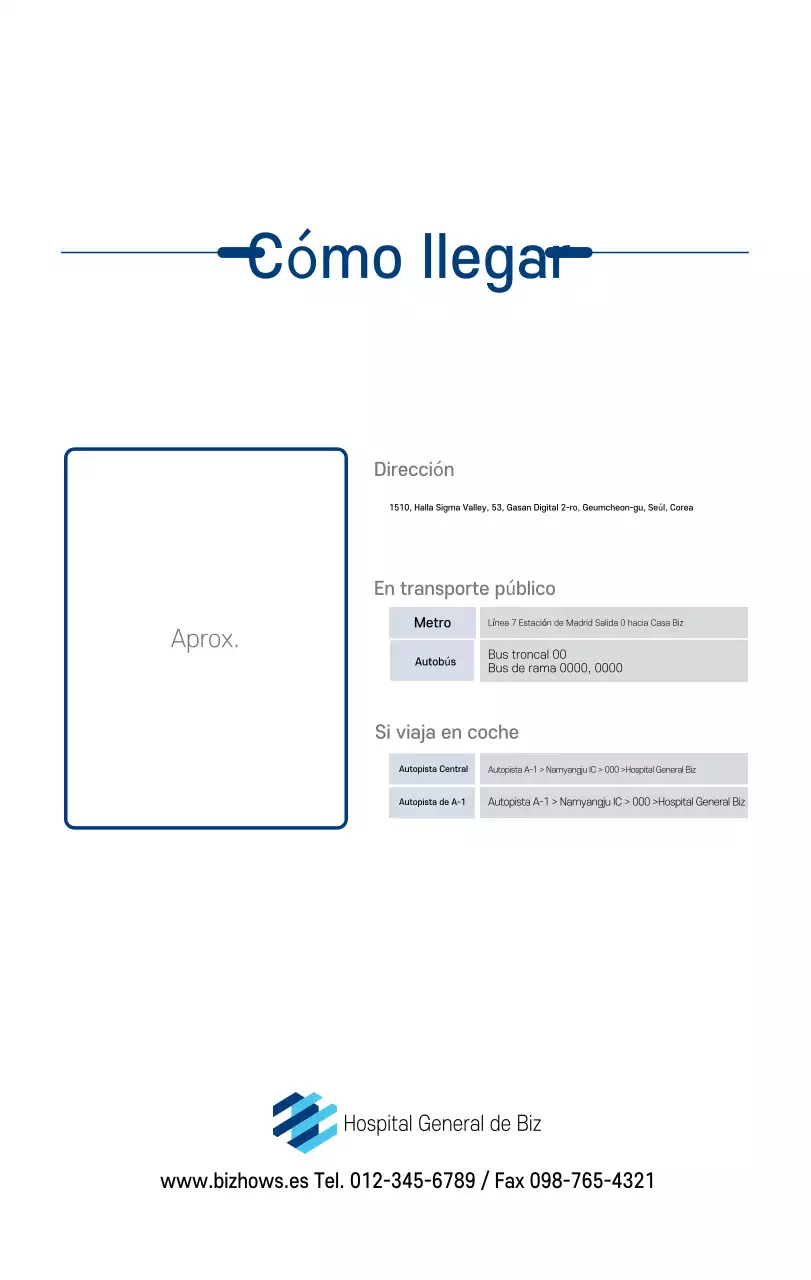 Calendario promocional Hospital Navy White Simple