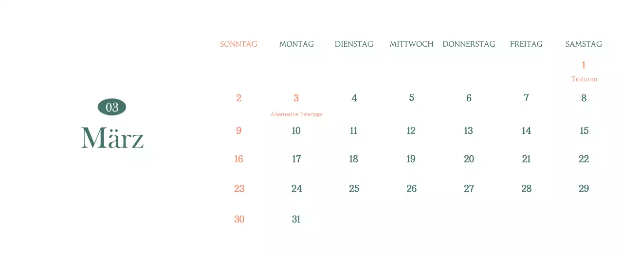 Ein moderner Café-Kalender mit Empfehlungen für das Getränk des Monats
