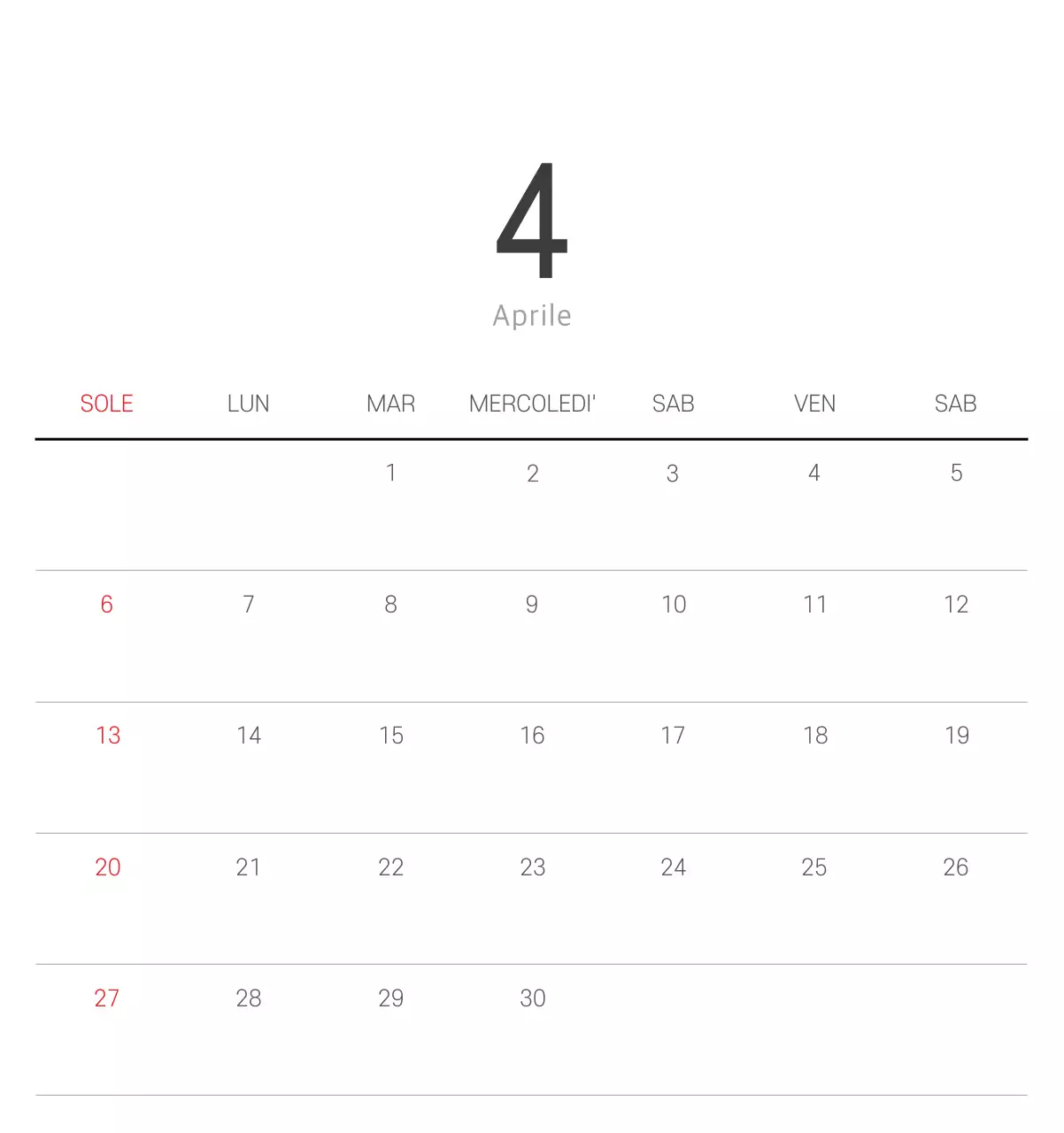 Calendario botanico naturale bianco e pulito