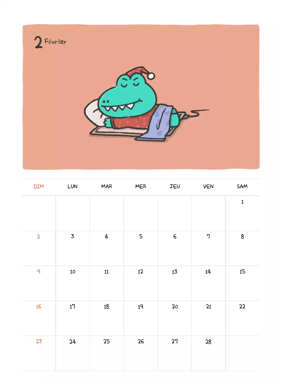 Un calendrier avec un concept d'illustration Ago mignon