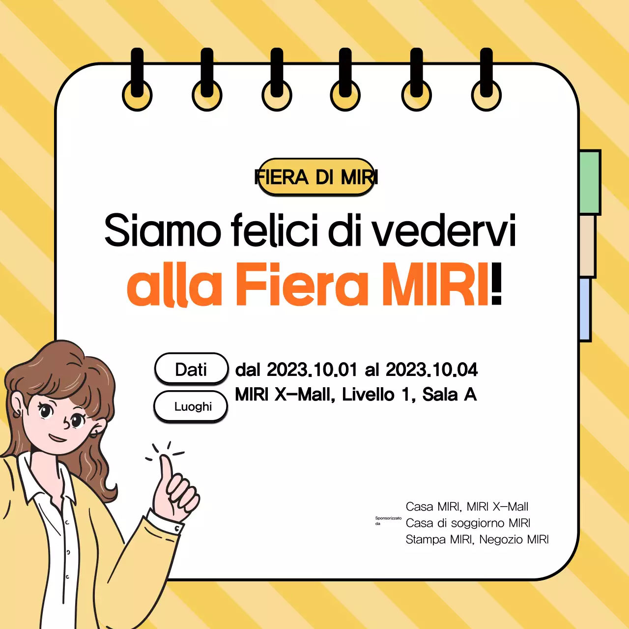 Informazioni che attirano l'attenzione su uno sfondo giallo