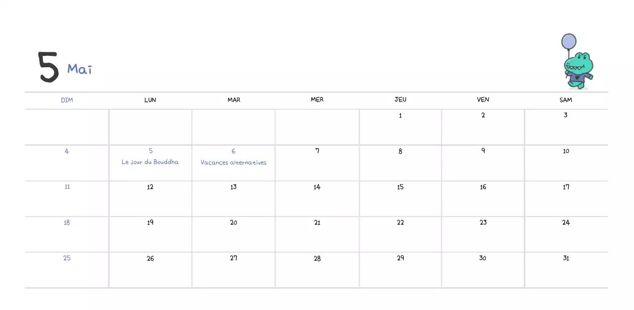 Un calendrier avec un concept d'illustration Ago mignon