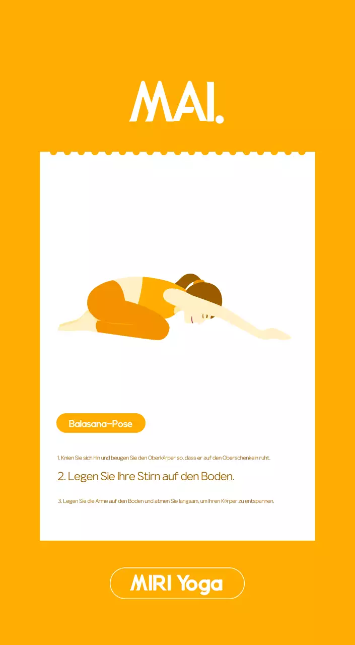 Orange Minimalistischer Yoga-Aktionskalender