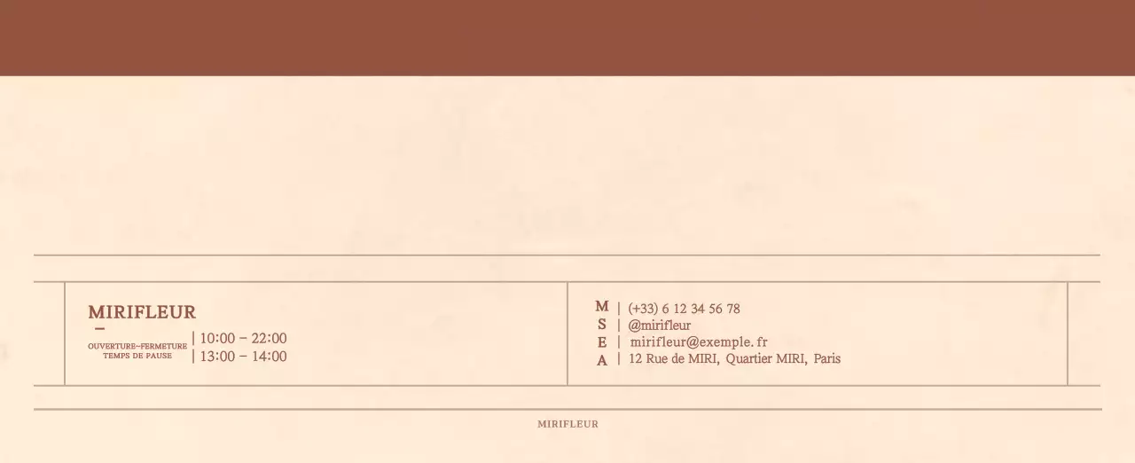 Calendrier sentimental de fleuriste en papier de laine marron clair et marron.