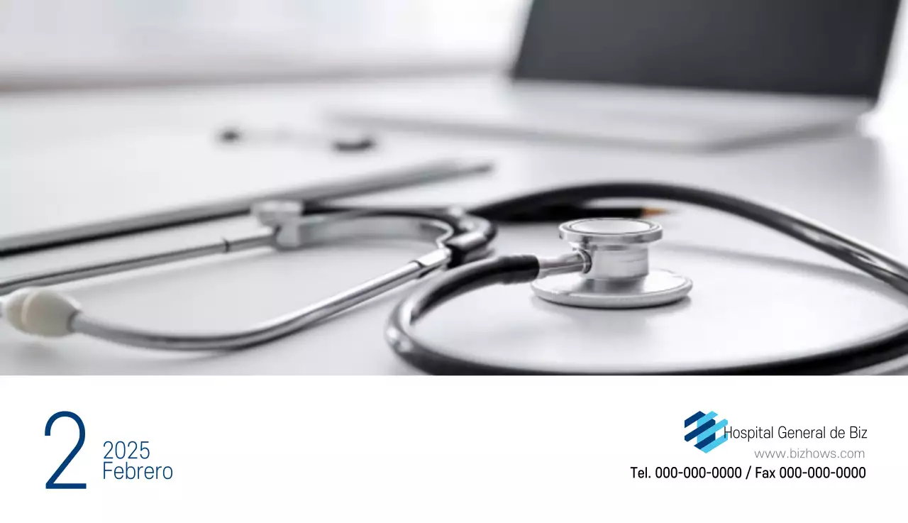 Calendario promocional Hospital Navy White Simple