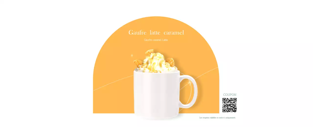 Un calendrier moderne pour les cafés avec des recommandations sur la boisson du mois.