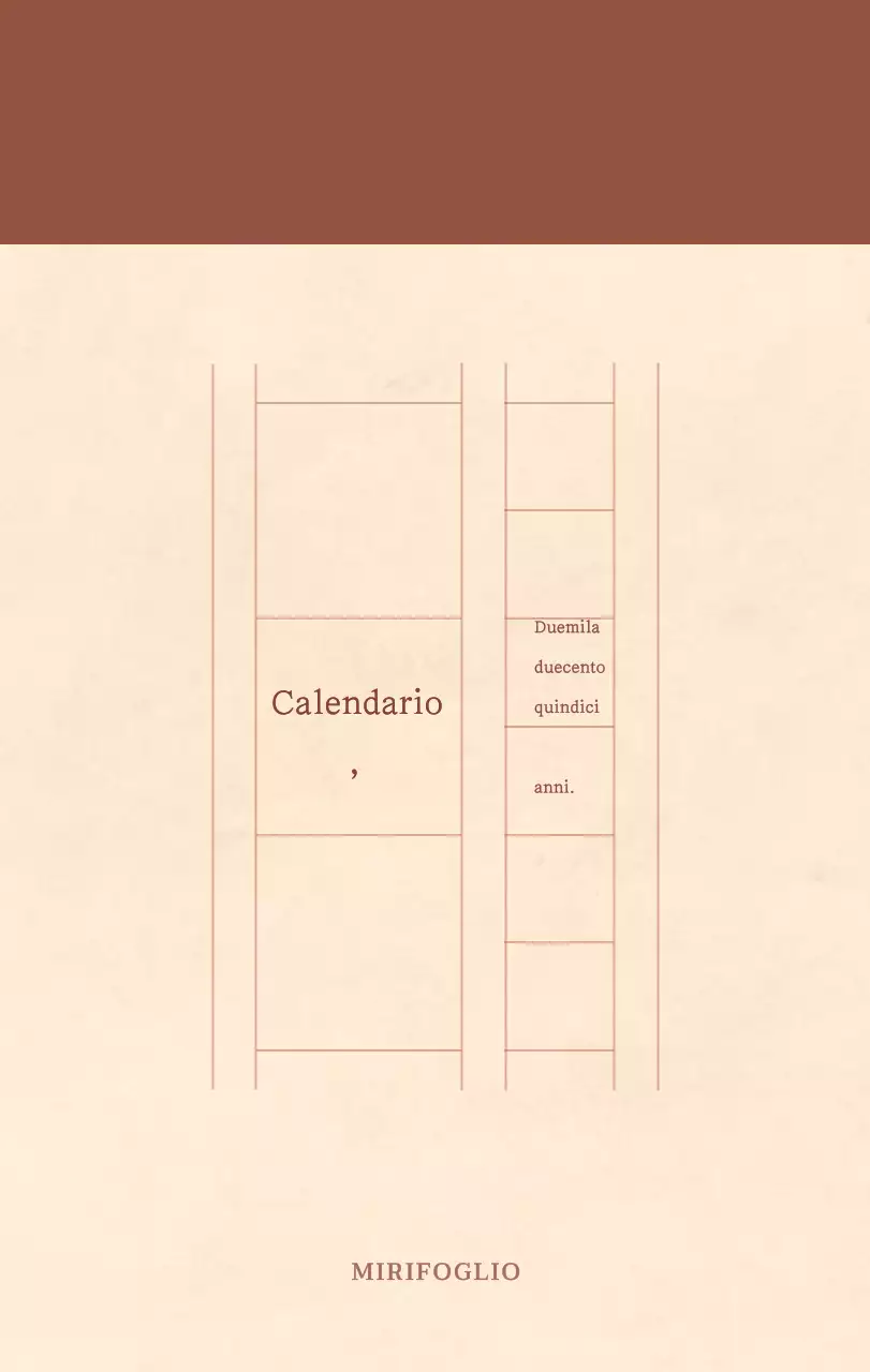 Un calendario sentimentale per fioristi in carta di lana marrone chiaro e marrone.