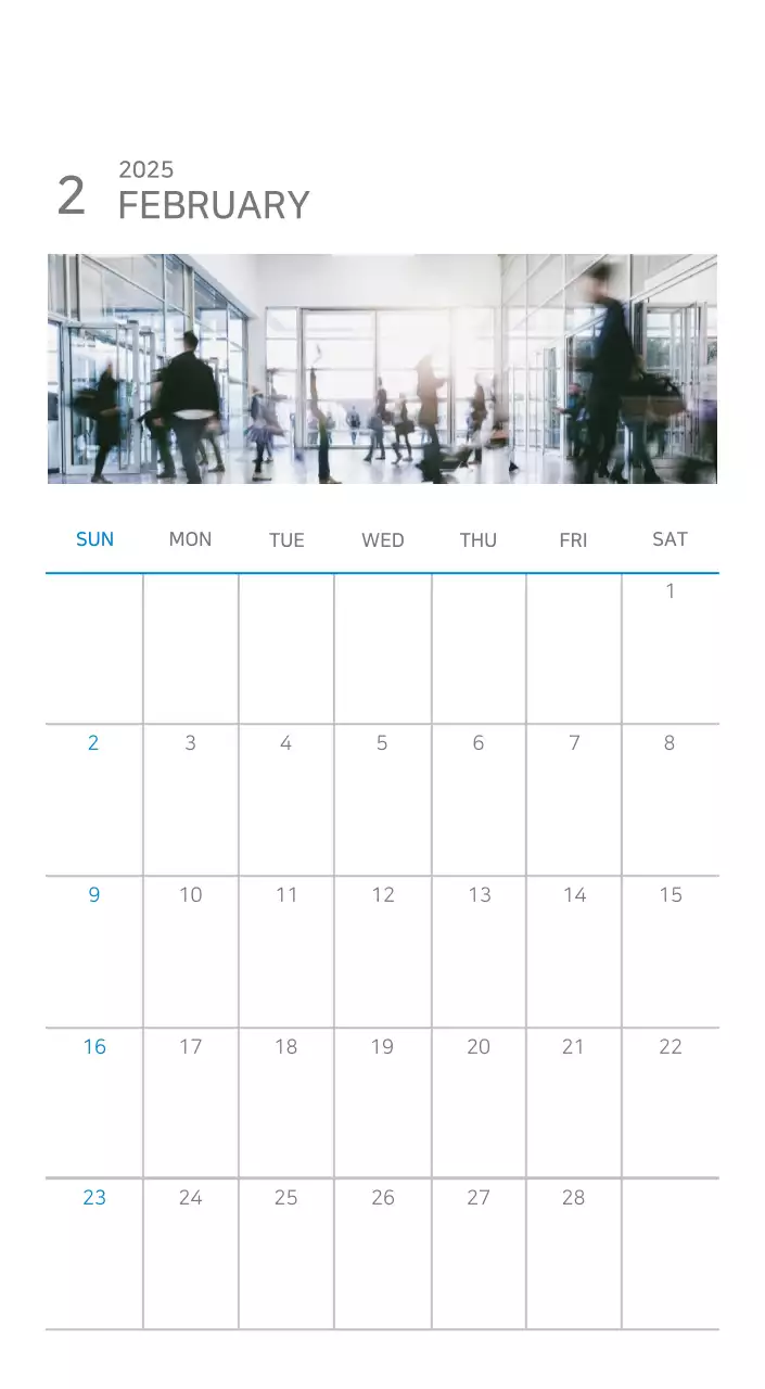 Blue Minimalist Calendar
