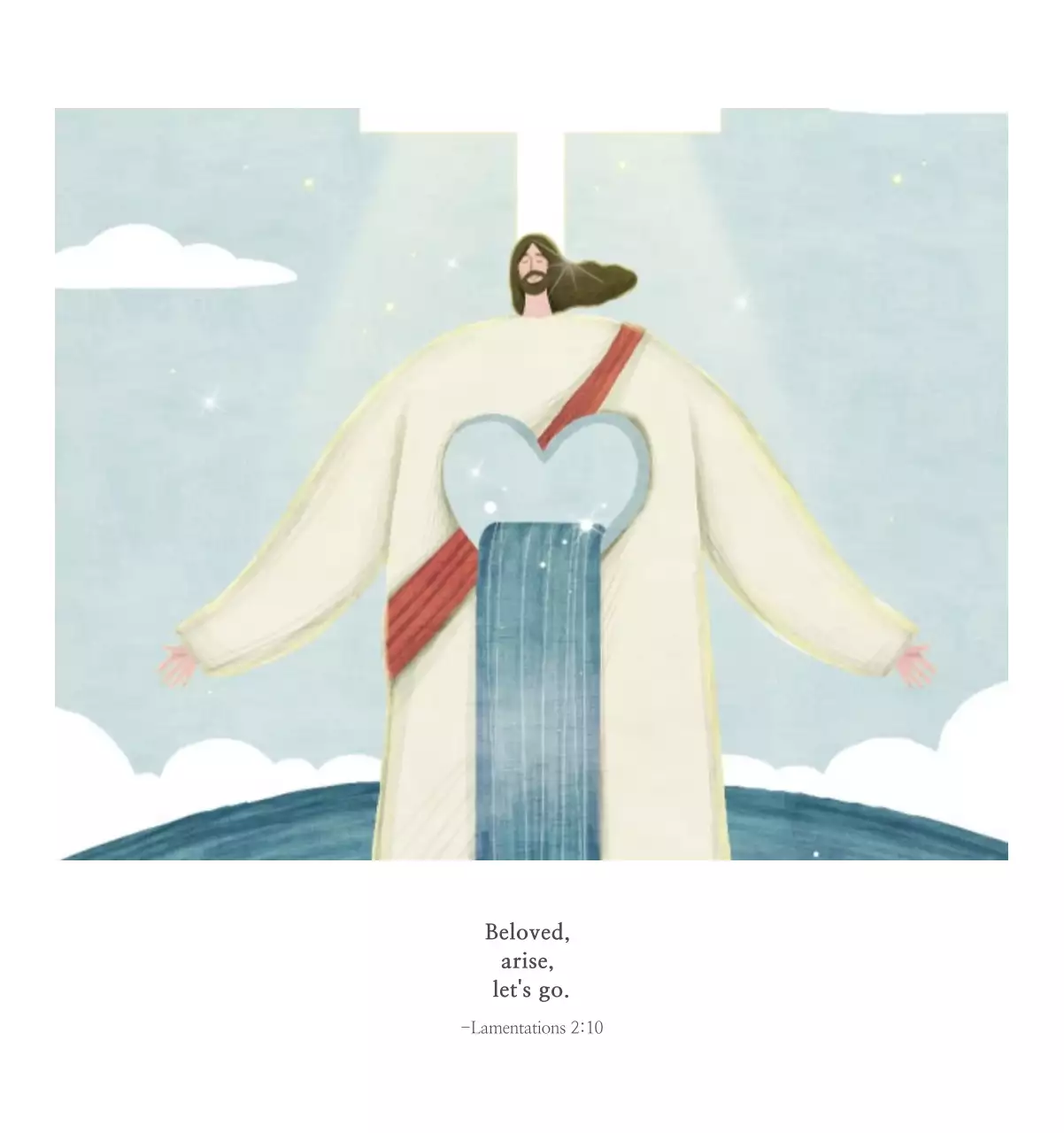 Ilustrasi gereja yang bersih dengan warna pastel