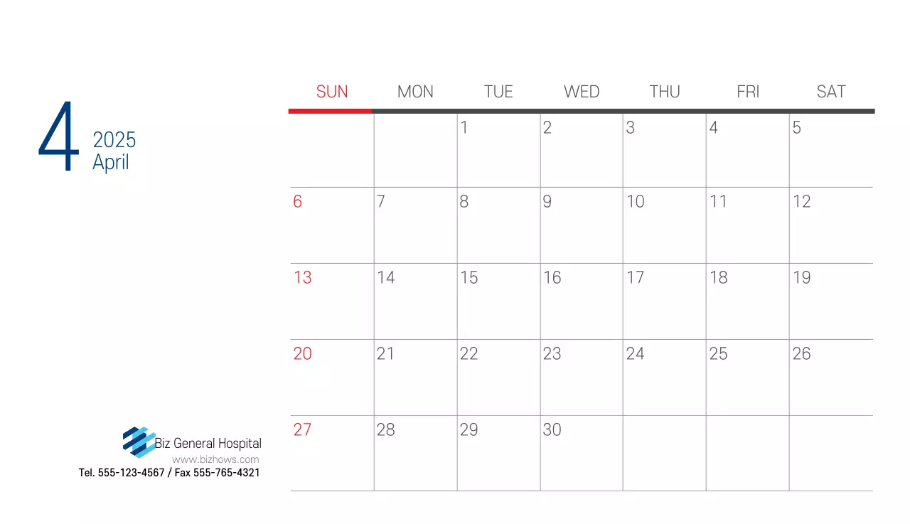 Kalender Promosi Rumah Sakit Sederhana Putih Angkatan Laut