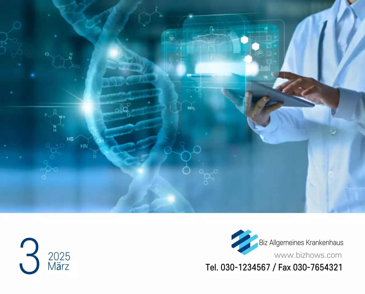 Marineblauer einfacher Krankenhaus-Werbekalender