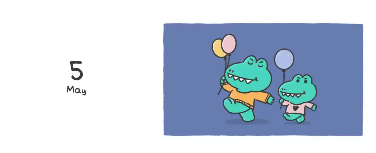 A calendar with a cute Argo illustration concept