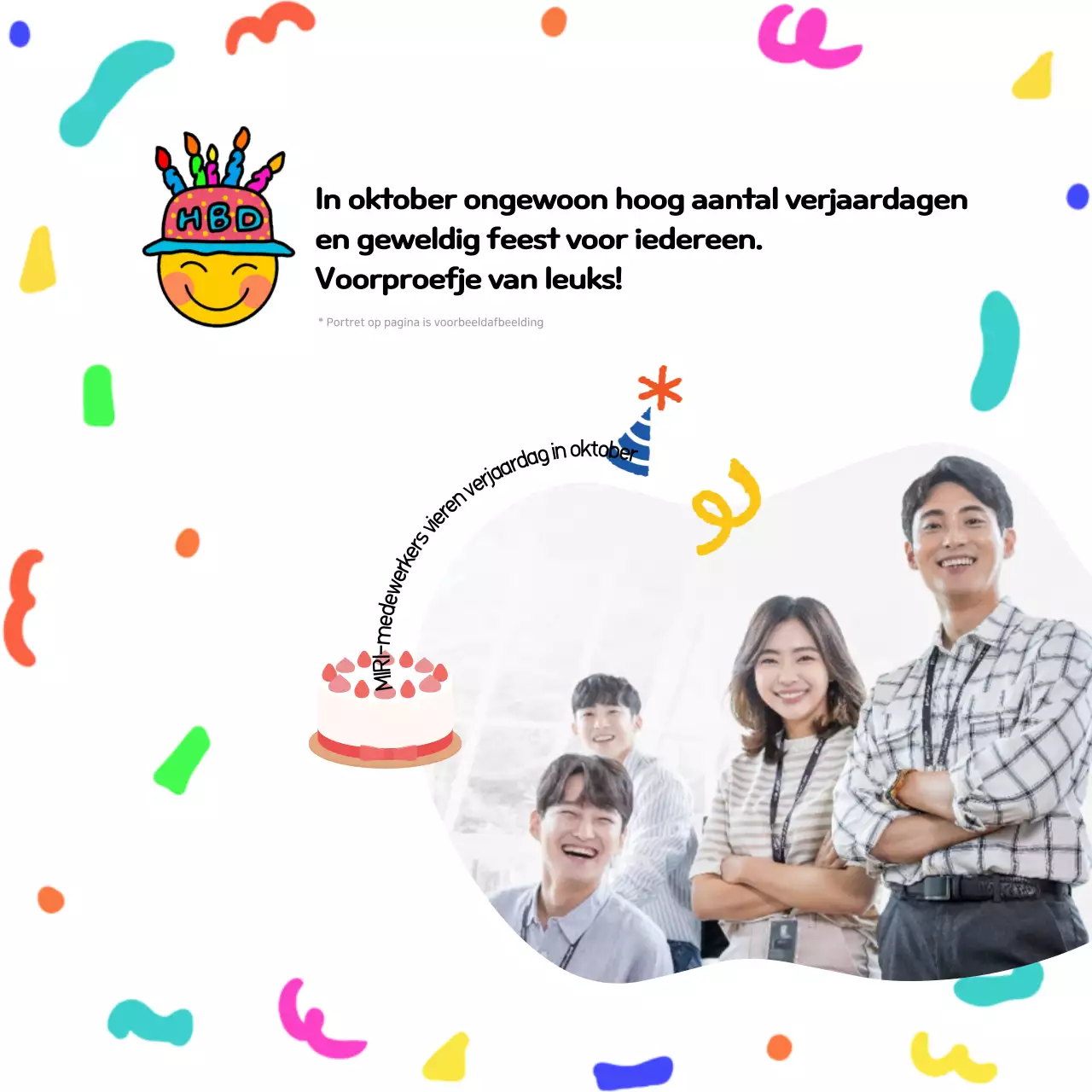 Rode verjaardagsaankondigingen