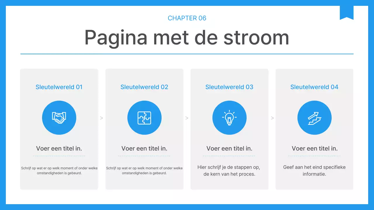 Eenvoudig bedrijfsrapport in blauw en wit