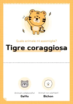 Promuovere un test della personalità in arancione e nero.