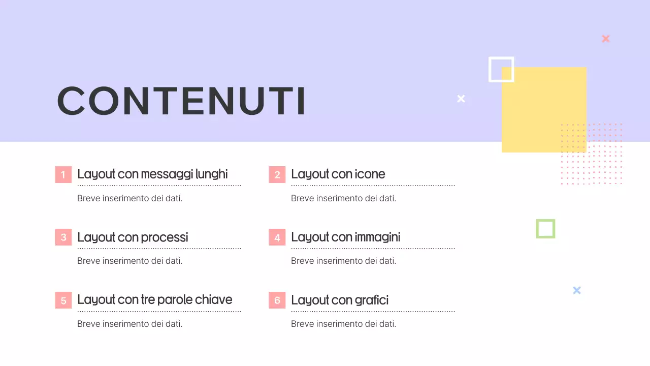 Prospetto con forme semplici in viola e grigio