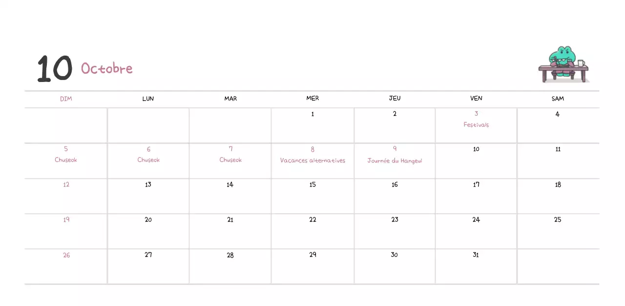Un calendrier avec un concept d'illustration Ago mignon