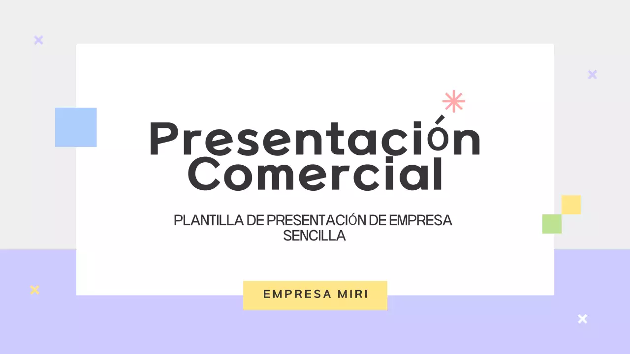 Prospecto con formas sencillas en morado y gris