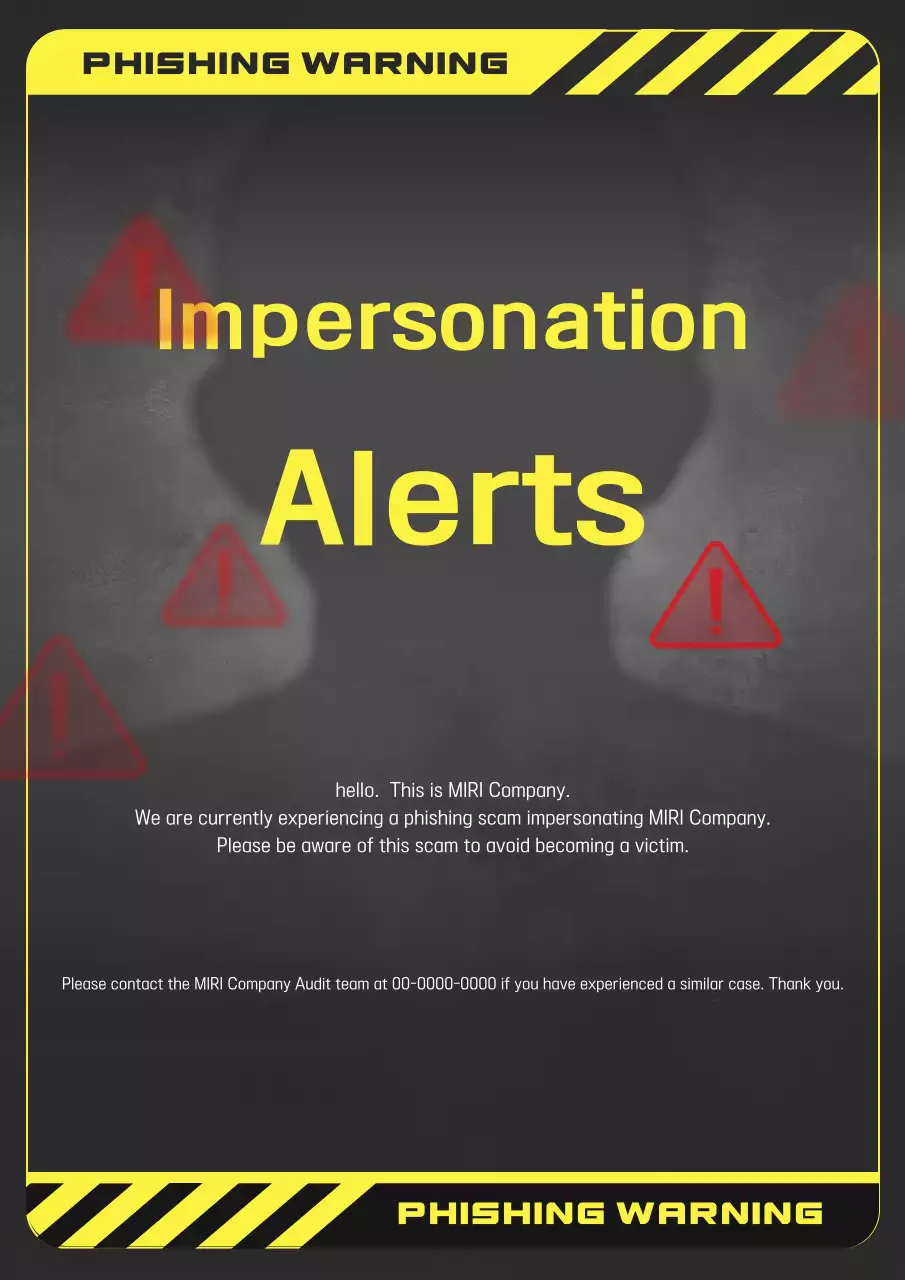 Poster Pemberitahuan Phishing Modern Kuning